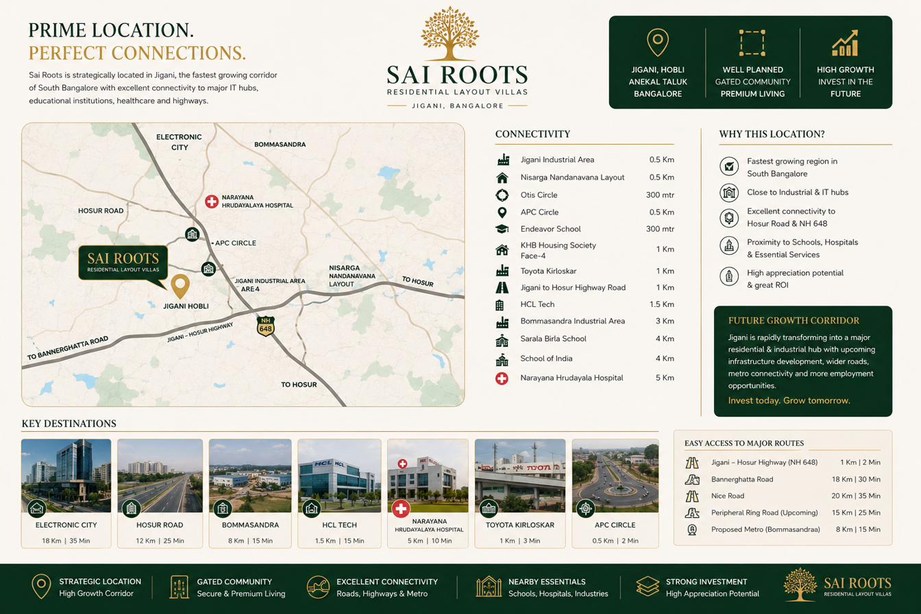 Sai Roots Layout location map near Electronic City